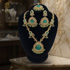 Vintage Emerald Teardrop Mala Set
