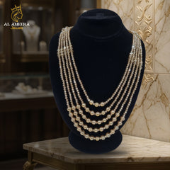 Graceful 5-Layered Red & Golden Bridal Mala